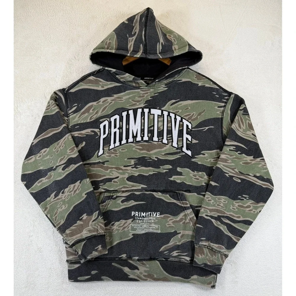 Primitive Skateboarding‎ Tiger Camo Hoodie Small Green Black Pullover Sweatshirt